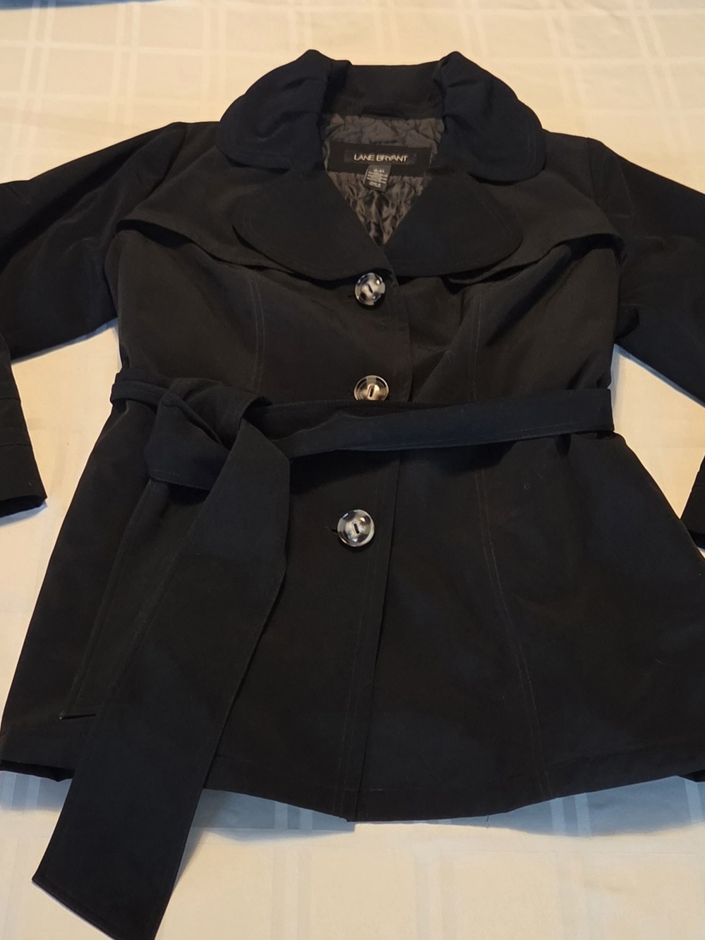 NWOT Lane Bryant Black Belted Trench Jacket Plus